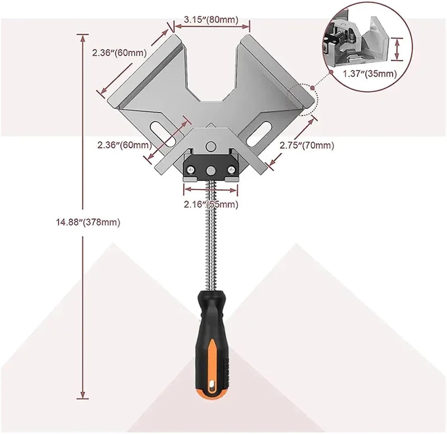 Corner Clamp 90 Degree Right Angle clip Adjustable Aluminum Alloy Swing Jaw Single Handle Clamps for Framing