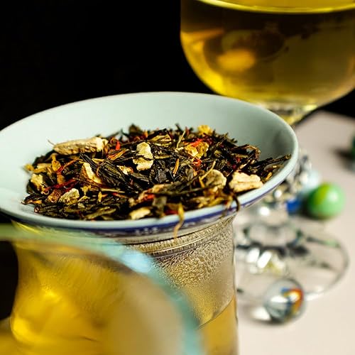 Miniatura 6 de Organic Positively Tea Company, Mandarina verde, té verde, hoja suelta, 16 onzas