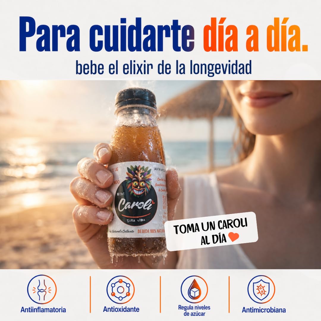 CAROLI Bebida de jengibre limón y canela Refresco natural Sin gas Sin azúcares Sin alcohol Digestiva Antiinflamatoria Antioxidante Hidratante Ginger 6x230ml