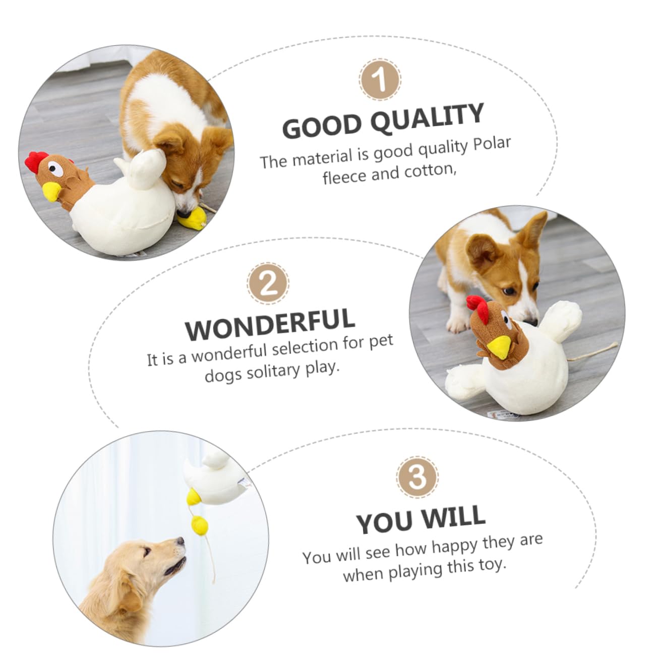 Kisangel 2pièces Jouet Peluche pour Chien Jouet De Décompression Intelligente avec Écoulement De Nourriture pour Animaux De Compagnie Design Drôle Et Attrayant