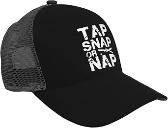 Tap Snap Or Nap Trucker Hat - Mesh Baseball Snapback Cap for Men Or Women Outdoors