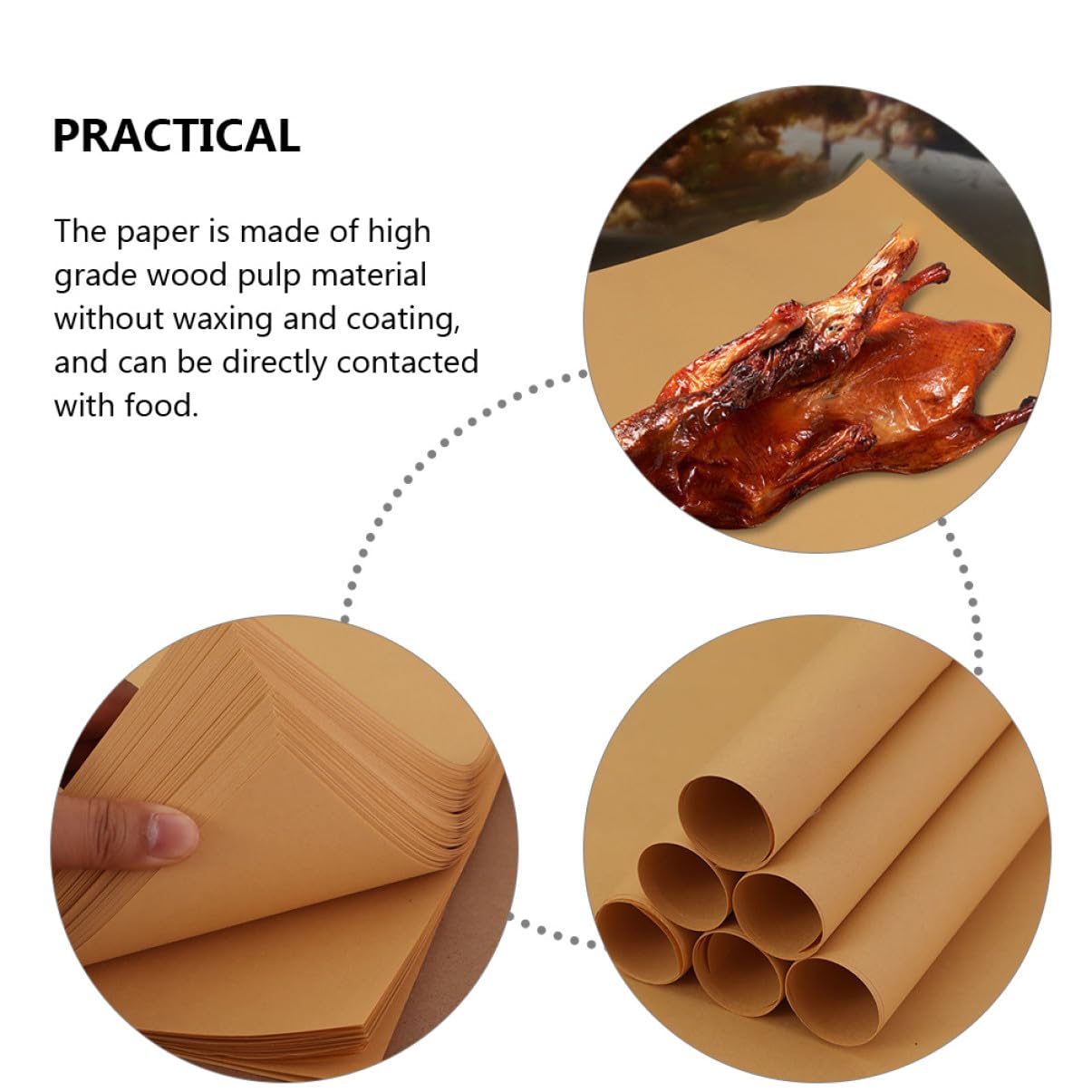 Cabilock Papier D'emballage Alimentaire Khaki 300 Feuilles Papier Sulfurisé sans Odeur Désagréable Résistant la Graisse pour Emballage Sandwich et Charcuterie