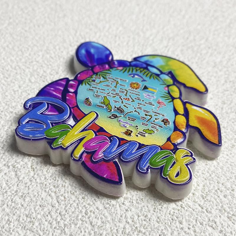 Imán decorativo tortuga mar Bahama 3.5 pulgadas miniatura 5