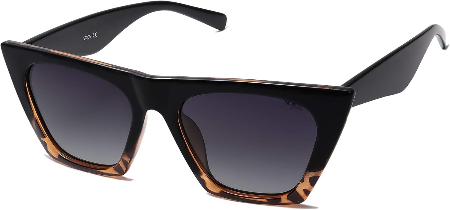 SOJOS Oversized Square Cateye Polarized Sunglasses for Women Men Big Trendy Sunnies