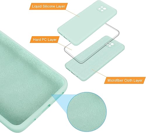 Vista 24 de E Segoi Moto G Power 2021 - Funda de goma de gel de silicona líquida a prueba de golpes, forro de tela de microfibra suave, compatible con Motorola