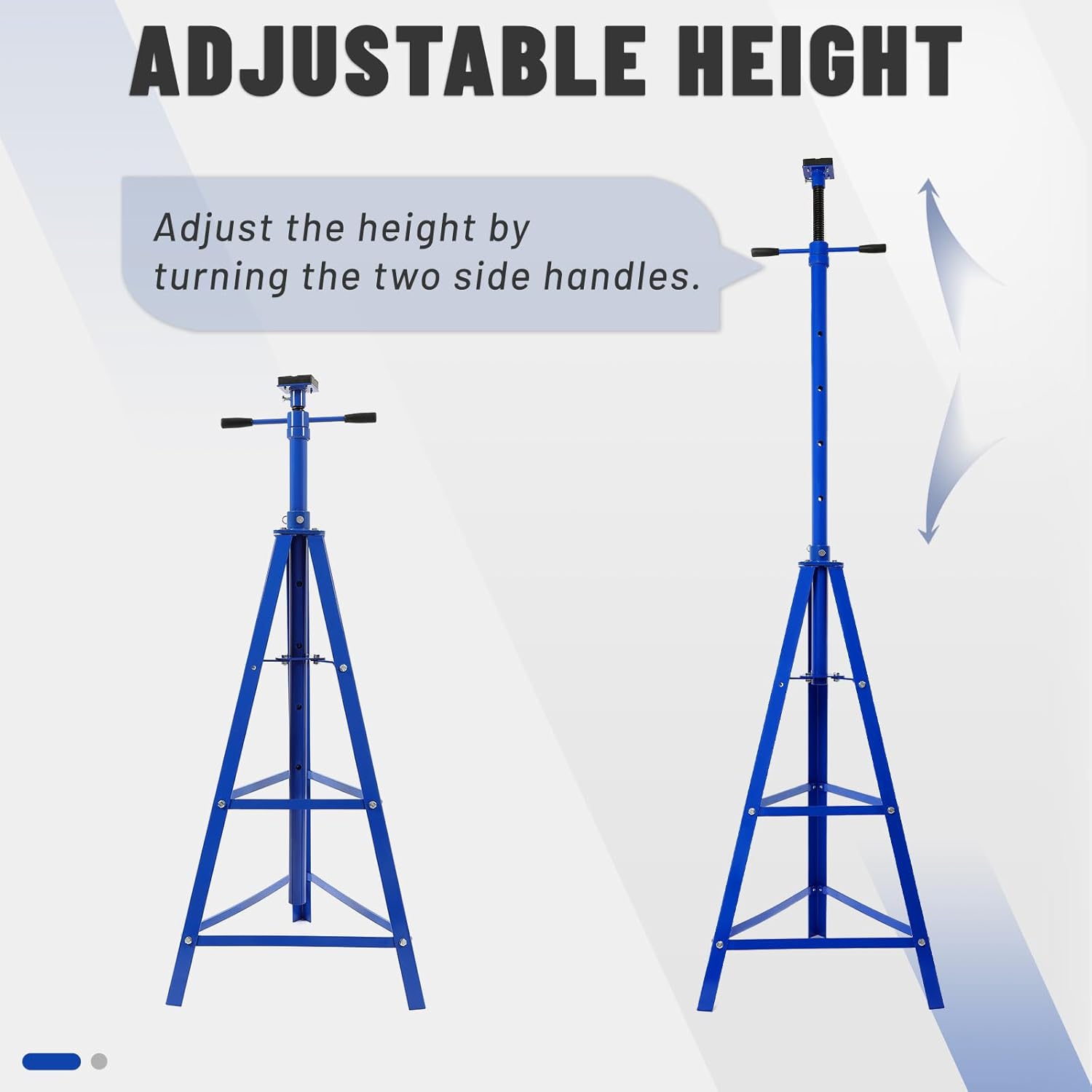 HECASA 2 Ton Under Hoist Jack Stand for Garages Repair Shops Adjustable Height High Lift Jack Stand 55-5/8" - 79-1/2" Hoist Jack Stand Blue Powder Coated Heavy Duty Steel, NN1769