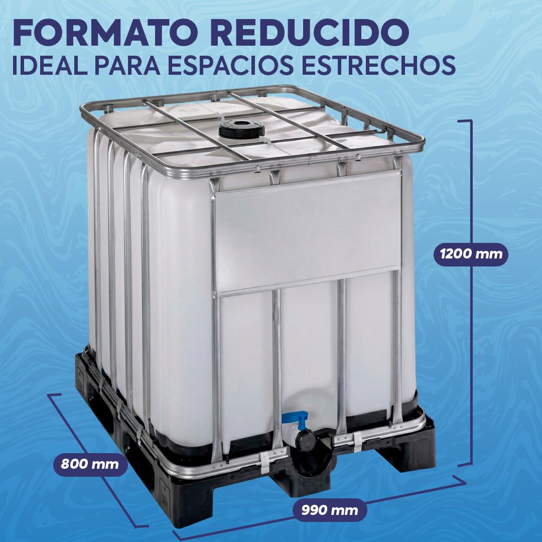 Werit Contenedor Depósito 600 litros con Palet de plástico