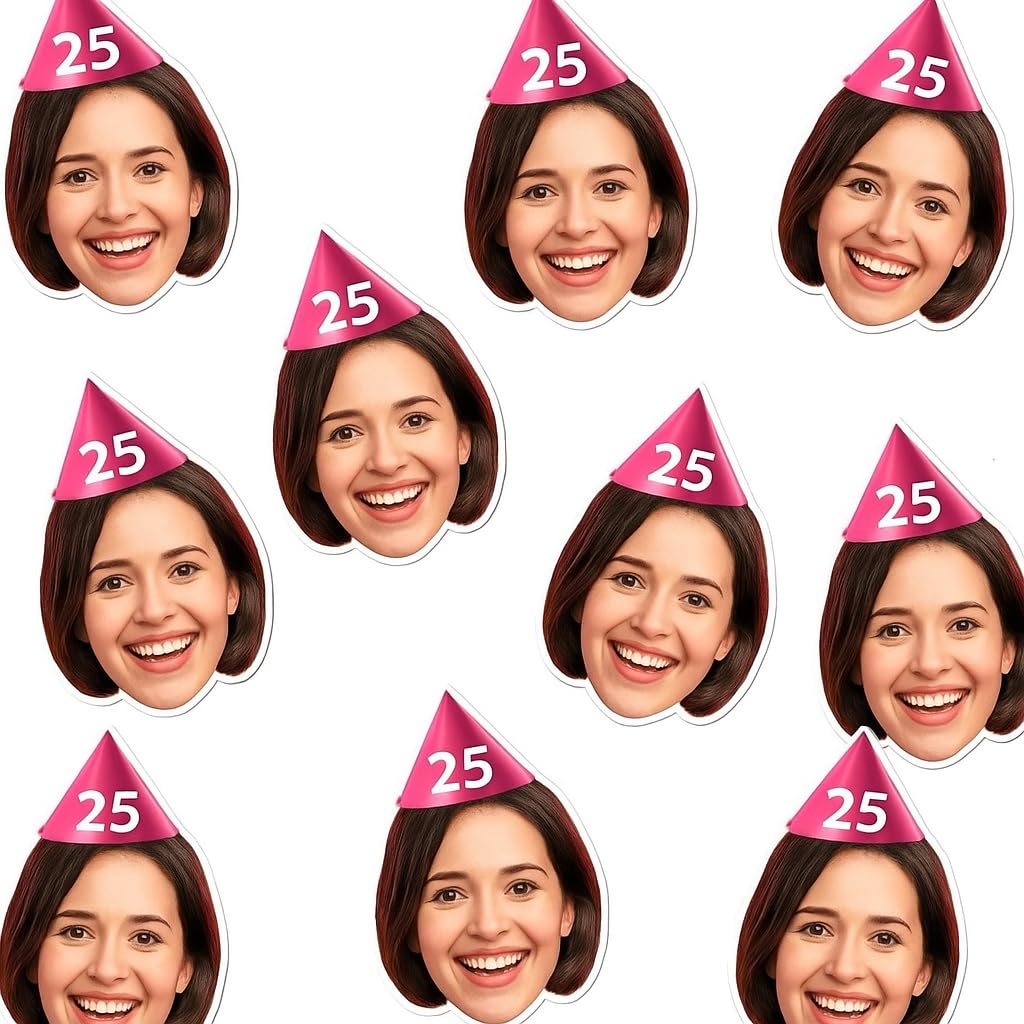 SALARA 50 Custom Face Table Confetti – Fun and Unique Party Decoration – Includes Mini Photo Cutouts (Each Approx. 5X5cm) – Ideal for Birthdays, Weddings, Hen & Stag Parties (Pack of 50)