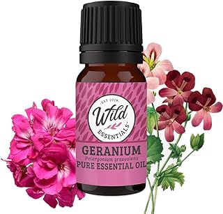 Wild Essentials Geranium 100% Pure Essential Oil - 10ml, Therapeutic Grade, Made and Bottled in The USA, Uplifting, Balancing