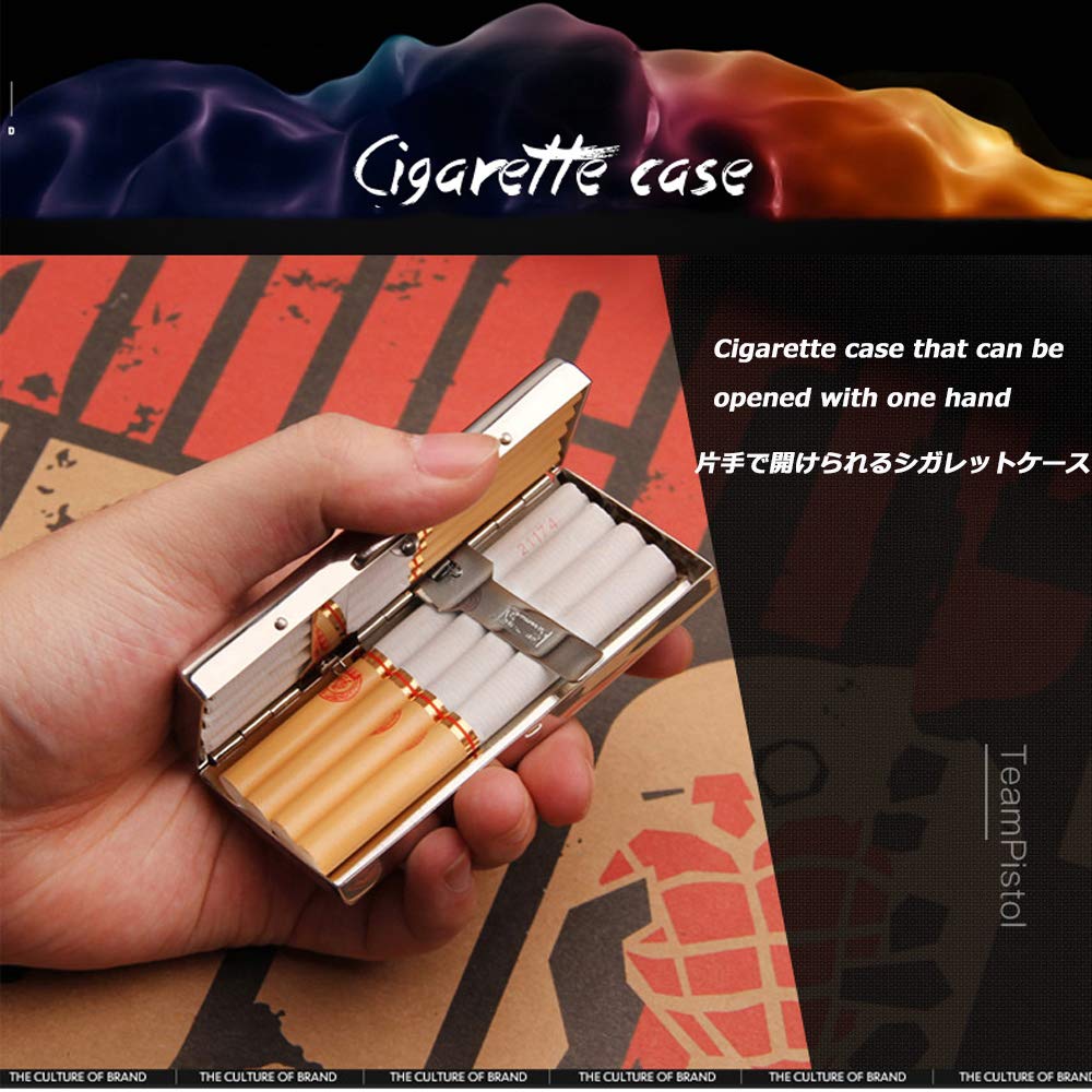 Amazon.co.jp: 男性用の高級貴族タバコケース、 特大の極薄金属クロム