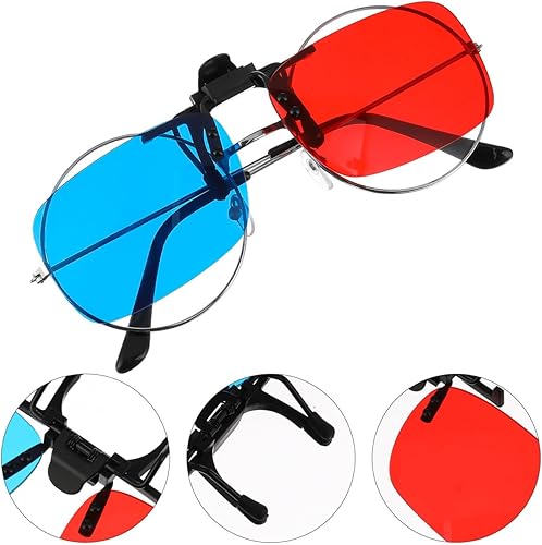 Miniatura 6 de Artibetter Anaglifo 3D con clip rojo y azul para películas, TV, juegos, ajuste universal, lentes de sol ligeros de 022 onzas, no necesita marco,