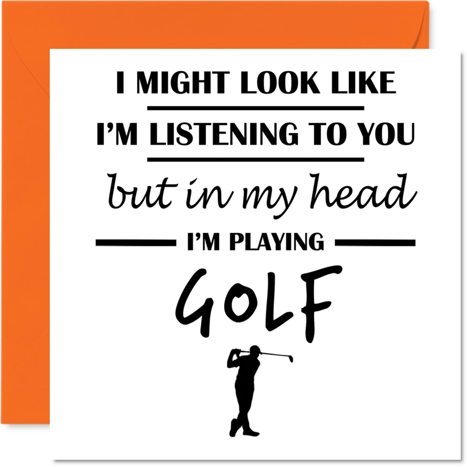 Golf Birthday Card for Men Women - In my Head - Happy Birthday Card for Nan Auntie Uncle Nanny, 145mm Bday Greeting Cards