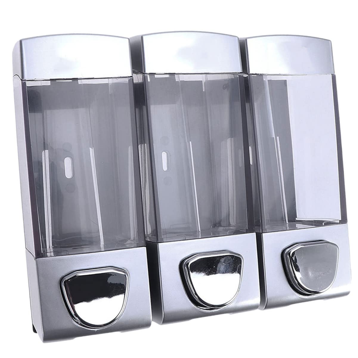 Dispenser Di Sapone a Parete Triplo Erogatore a Pompa Per Shampoo, Balsamo e Gel Doccia Trasparente, Facile Installazione Per Bagno, Cucina, Hotel, Design Salvaspazio Con Pulsante Premibile