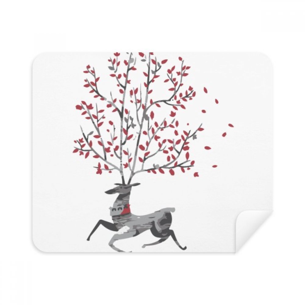 Reindeer mas Artistic Effect Hand-Painted Cleaning Cloth Screen Cleaner 2pcs Suede Fabric
