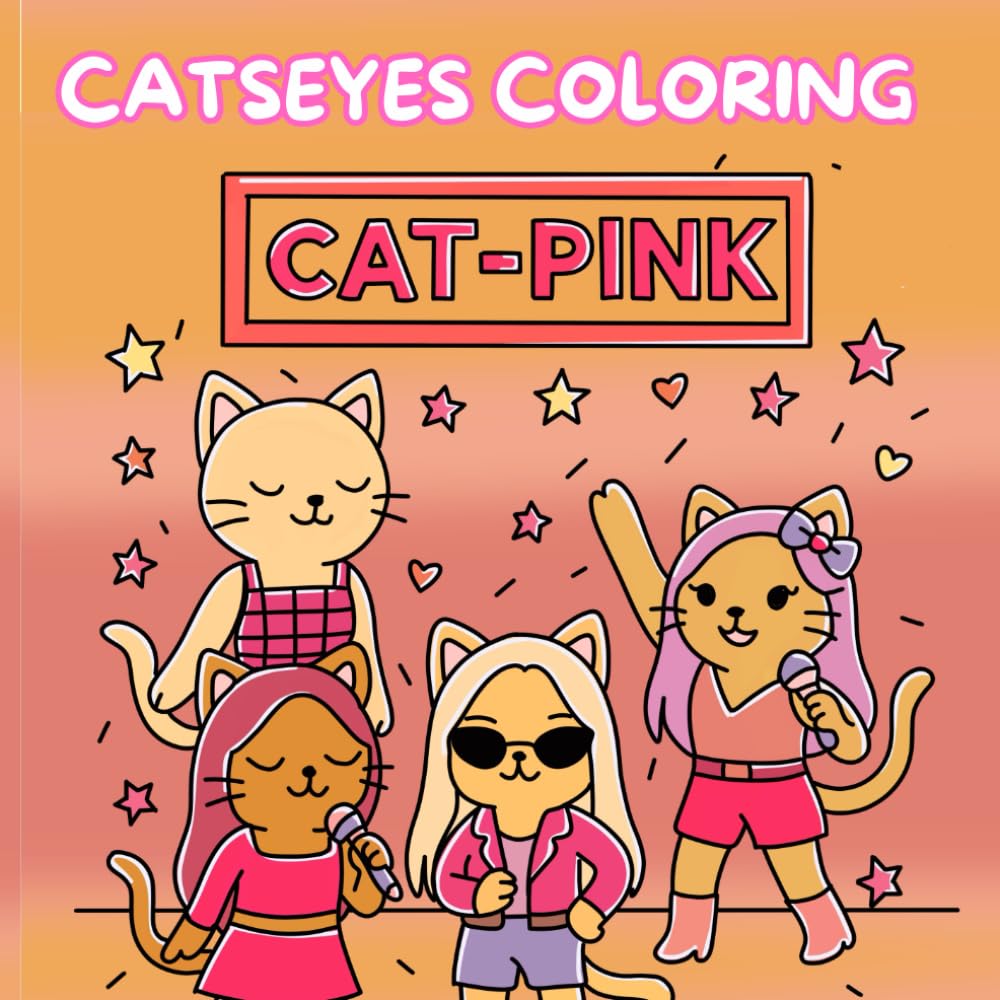 CATSEYES COLORING BOOK: Cute coloring Book for Kids and Adults and Teens Featuring Adorable Cats Characters for Stress Relief