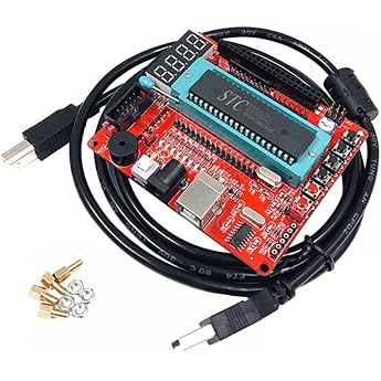 51 Microcontroller Development Board STC89C52 Development Board C51 USB Programmable 8051 MCU Controller System Board with USB Cable