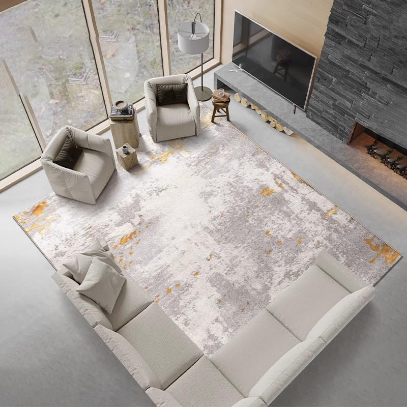 Tapis de chambre facile à nettoyer antidérapant et grand tapis de salon abstrait