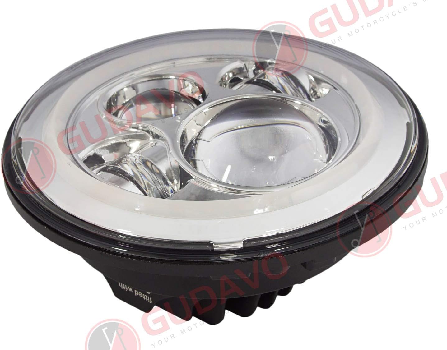 LED headlight 7 inches fitted with OSRAM OSLON led extra DRL light for motorcycles and cars ANTI-SCRATCH COATING compatible with Harley Davidson Honda Jeep