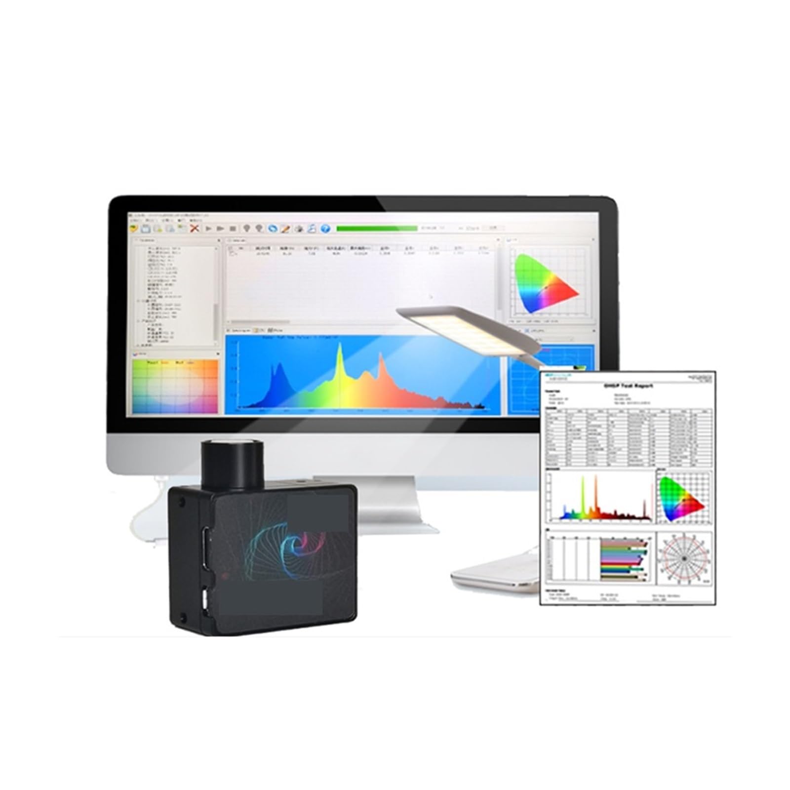 Espectrofotómetro, Mini Espectrómetro De Mano CCT Medidor CRI Para Iluminancia Espectral HPCS300