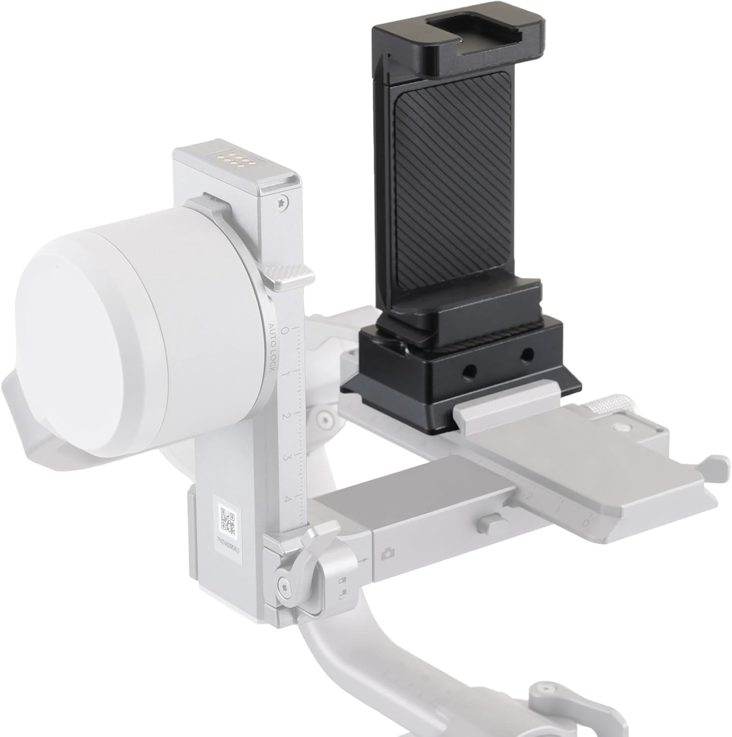 FocusFoto Metal Phone Holder with Baseplate for Arca-Swiss,Compatible for DJI RS 4 Mini RS3 RS4 Pro Gimbal Stabilizer, Phone Tripod Mount Adapter with Cold Shoe & 1/4" 3/8" Thread for iPhone 17/16/15