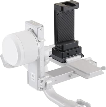 FocusFoto Metal Phone Holder with Base Plate for Arca-Swiss DJI RS 4 Mini RS3 RS4 Pro Gimbal Stabilizer, Phone Tripod Mount Adapter with Cold Shoe, 1/4" 3/8" Thread for iPhone 17/16/15