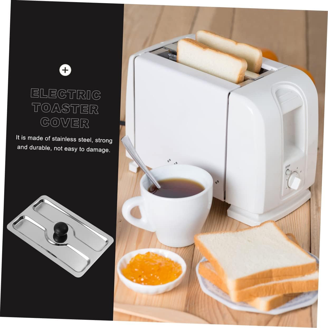 Alipis 2pcs Bread Maker Lid Automatic Toaster Cover Stainless Steel Toaster Lid Comfortable to Hold Handle Practical for Daily Use