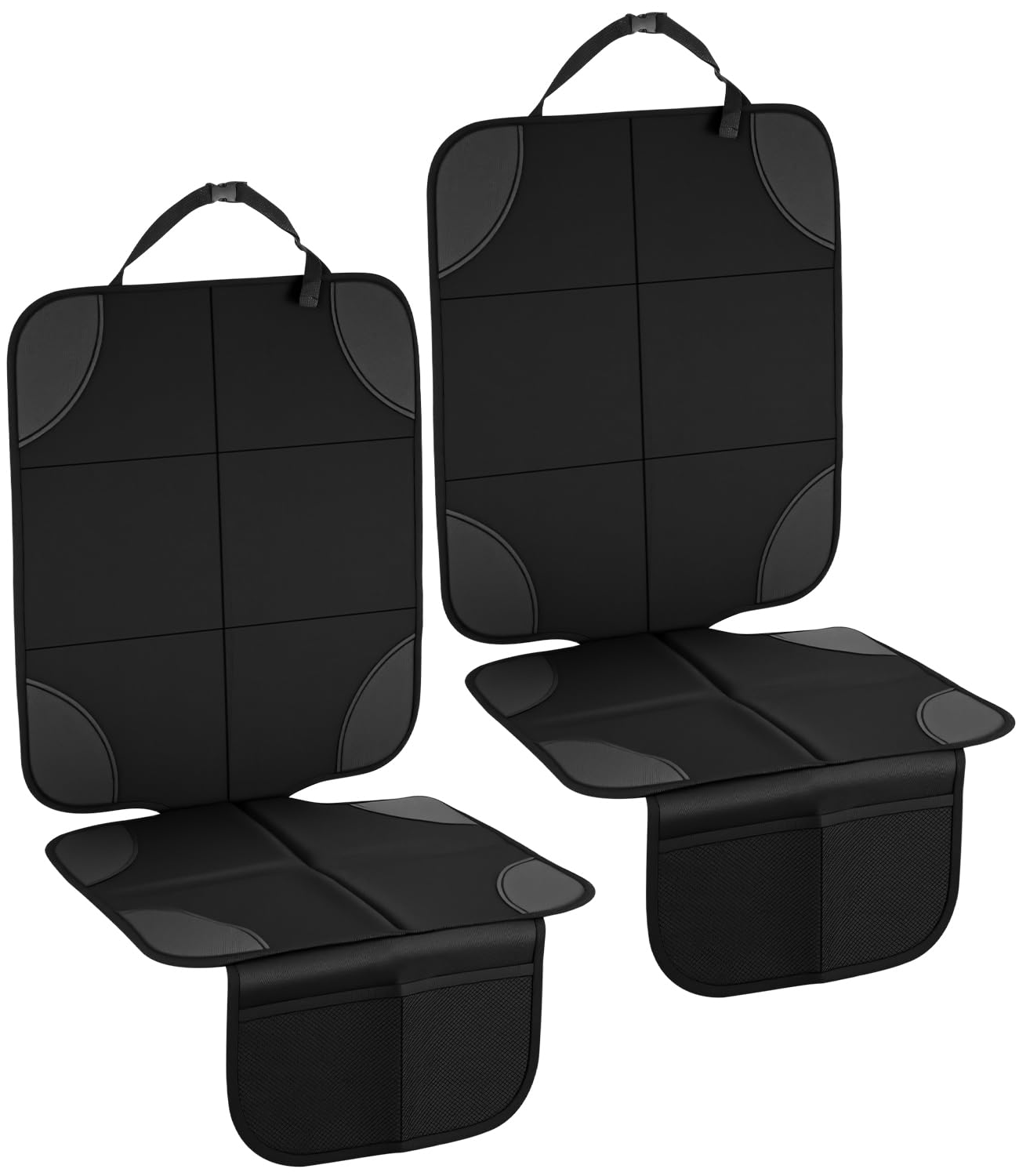 2 Piezas Protector Asiento Coche Silla Bebe, Protector Asiento Coche, Impermeable y Antideslizante con 2 Bolsillos, Funda Segura para el Asiento Infantil Apta para Todoterrenos, Coches