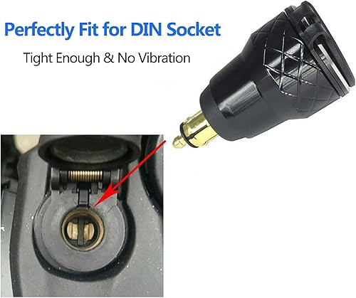 Miniatura 7 de iMESTOU Adaptador de enchufe USB de aluminio DIN Hella a cargador USB dual con voltímetro LED impermeable para motocicletas BMW Ducati de 12 V24 V