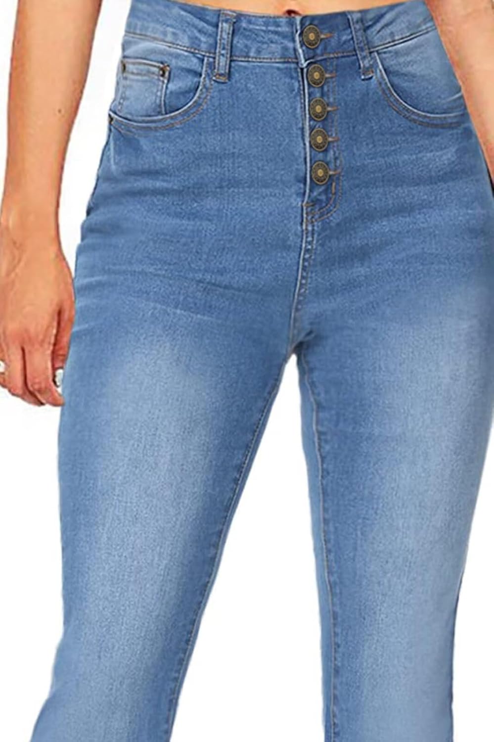 KDF Flare Jeans for Women Women’s Bootcut Bell Bottom Jeans High Waisted Stretch Slimming Bell Bottoms Jeans