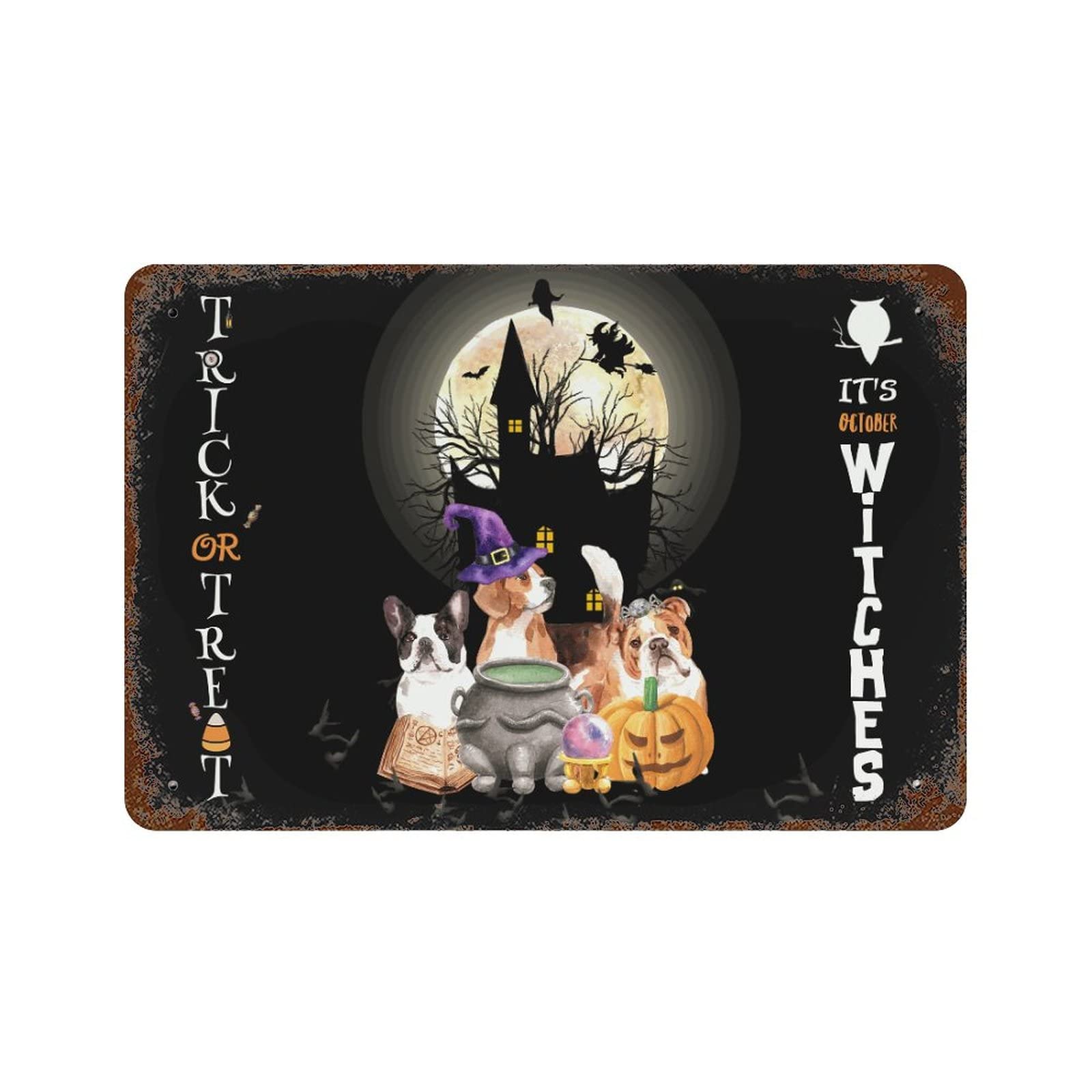 Plaque en métal Halloween pour une décoration effrayante de votre jardin et entrée