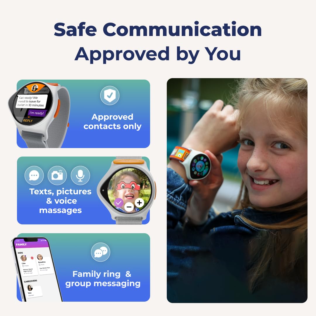 Reloj inteligente Nickwatch de Nickelodeon con GPS - Seguimiento en tiempo real - Zona segura - Llamada de emergencia – Duradero, resistente al agua - Comunicación bidireccional - Requiere suscripción
