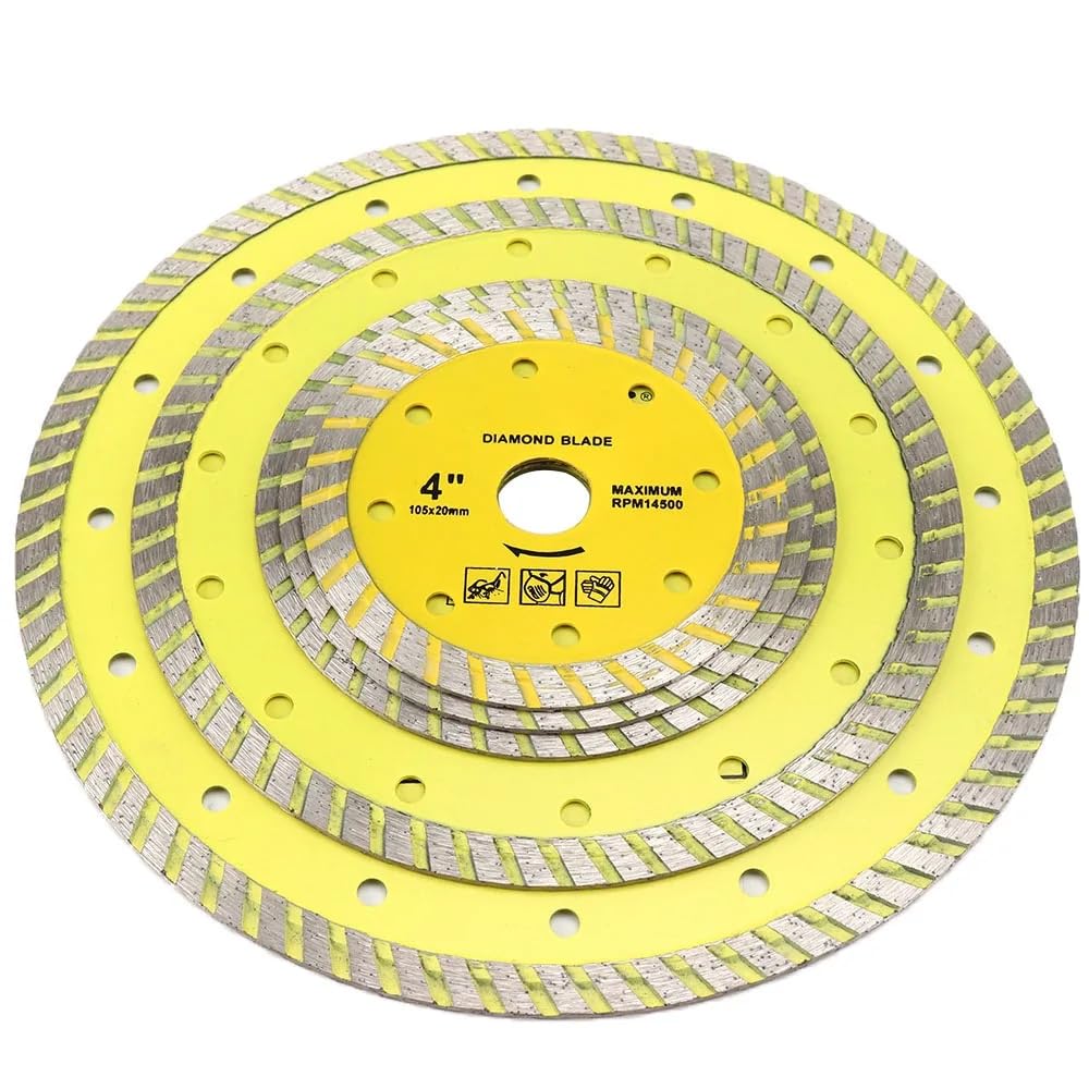 Discos de corte de diamante para amoladora angula 1 disco de corte de hoja de sierra de diamante de 4 a 9 pulgadas, hoja de corte segmentada turbo, disco de corte húmedo/seco for mármol, granito, pied