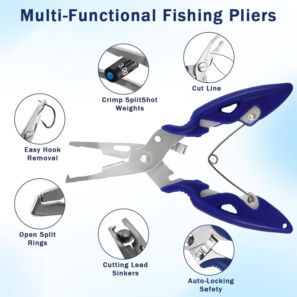 zxbaers 2PCS Magnetic Fly Threader & Knot Tying Tool, Fly Fishing Hook Threader with Curved Lure Pliers and Gloves, Knot Assist for Threading Hooks, Works with Most Hooks, tippets, and Fly Styles