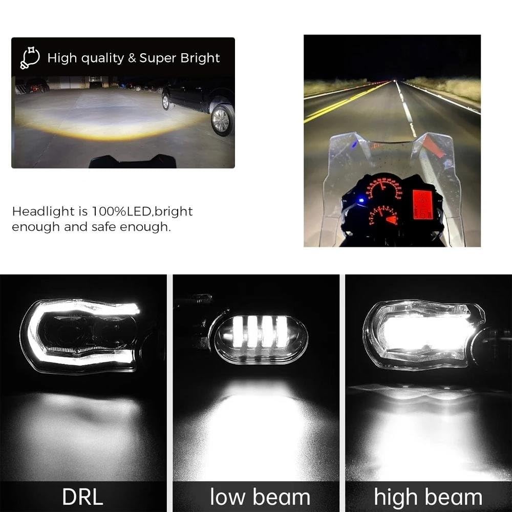 Faro del Motociclo Fari Anteriori A LED per BMW per F650GS per F700GS per F800GS per F800R 2006-2016 Luci Gruppo Fari Anteriori A LED Completo Fanale Anteriore(Headlight)