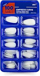 100 Unhas Postiças Almond Curta Branca Natural Lisa Manicure