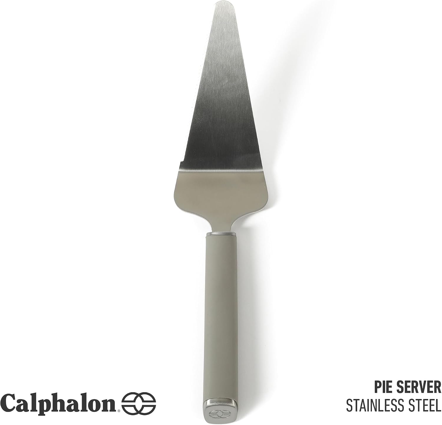 Calphalon Edge Pie Server, Kitchen Cake Server, Baking Server Tool, Stainless Steel Pie Server with Serrated Edge, Cake and Dessert Cutter for Clean Slicing (Taupe)