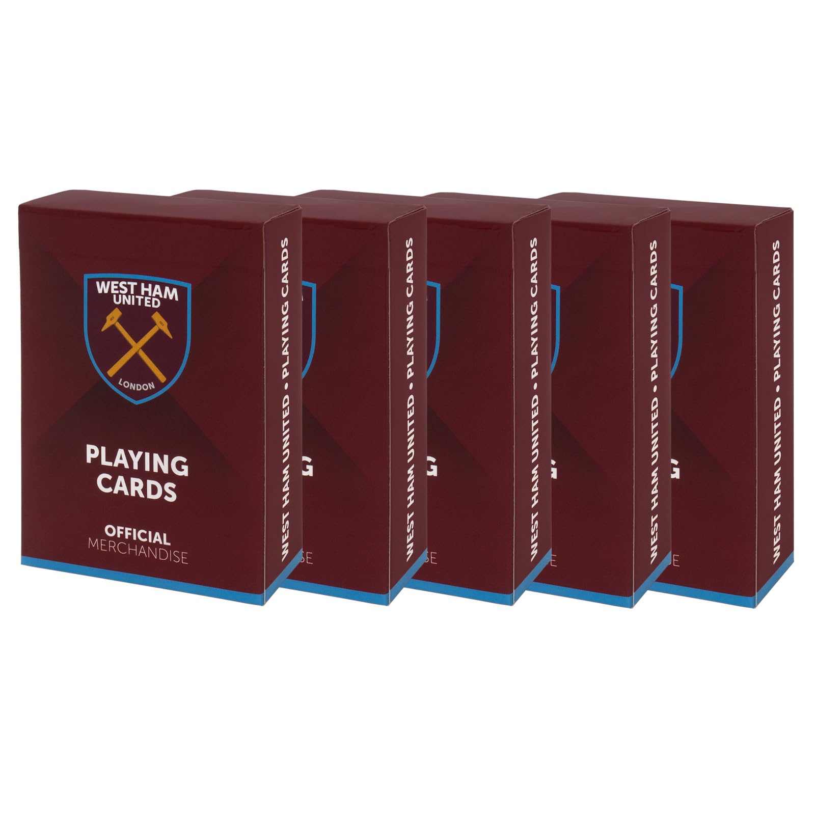 West Ham United FC Playing Cards - Official Football 52-Card Deck, 5 Pack