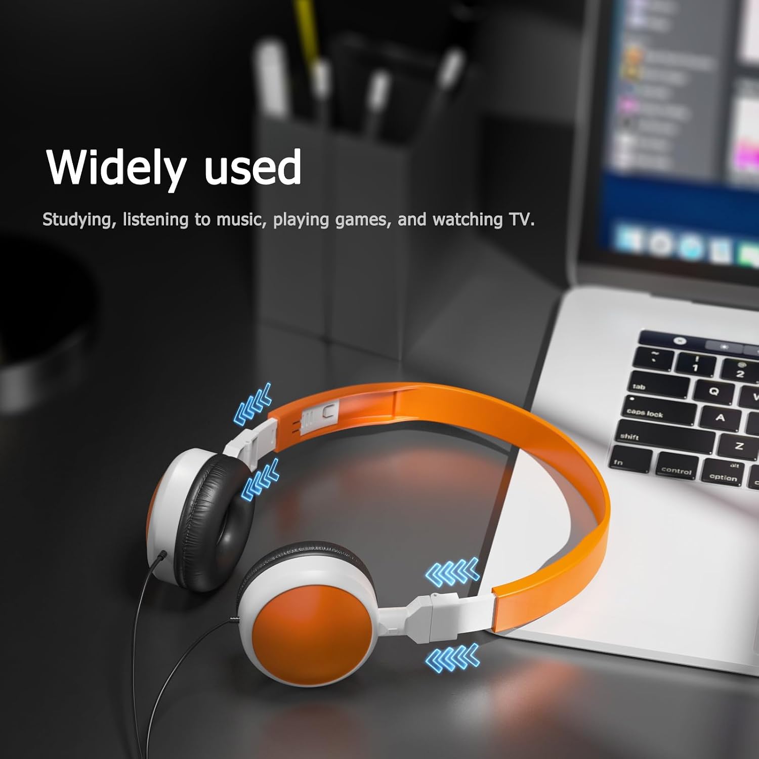 12-Pack Bulk Classroom Headphones - 6 Colors (2 Each) No Mic Kids Headphones, Volume Limiting 85dB, Mutipack Wired School Headsets for Chromebooks/Library/Testing, w/Protective Bags