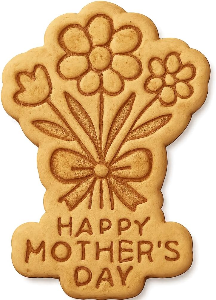 Mother's Day Bouquet Cookie Cutter & Stamp, Fondant & Clay - 2.7x4