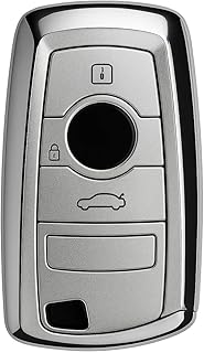 غطاء حماية لمفتاح السيارة عن بعد مصنوع من البولي يوريثين الحراري بلون فضي متوافق مع سيارة بي ام اف 30