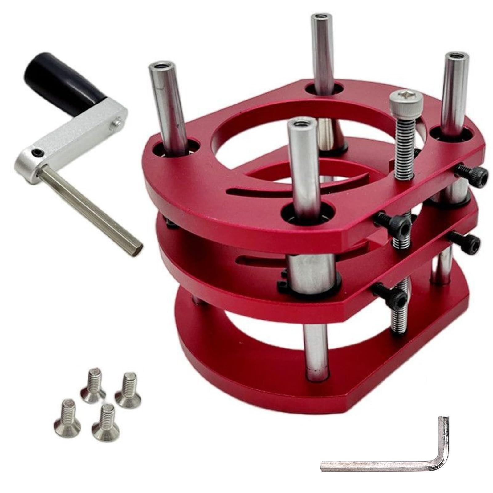 Tsophreniq Durability & Stable Router Table Base For Woodworking Tool Crank Operated Height Secure Four Design Router Lift Base