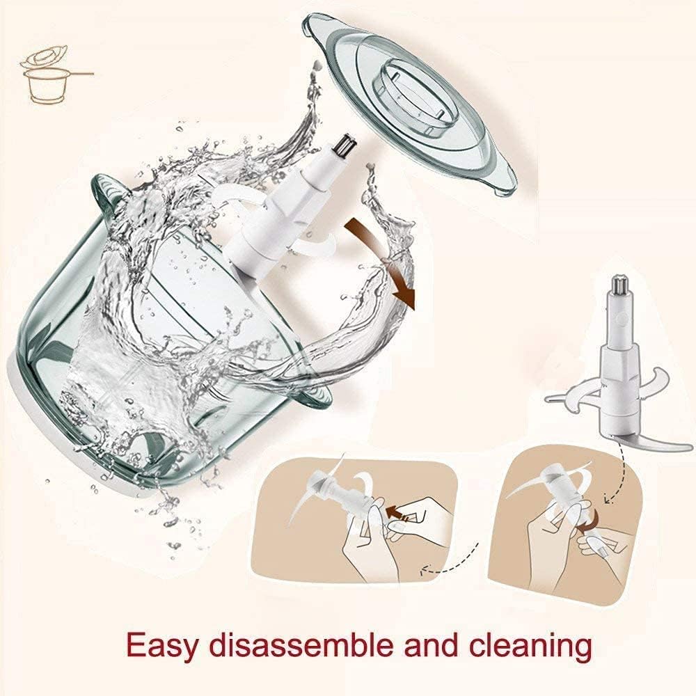 Electric Meat Grinder Multifunction Electric Food Chopper, Vegetable Fruit Mixer Chopper (220V 500W 1L) Stainless Steel Kitchen Food Processor for Meat for Meat, Vegetables, Fruits