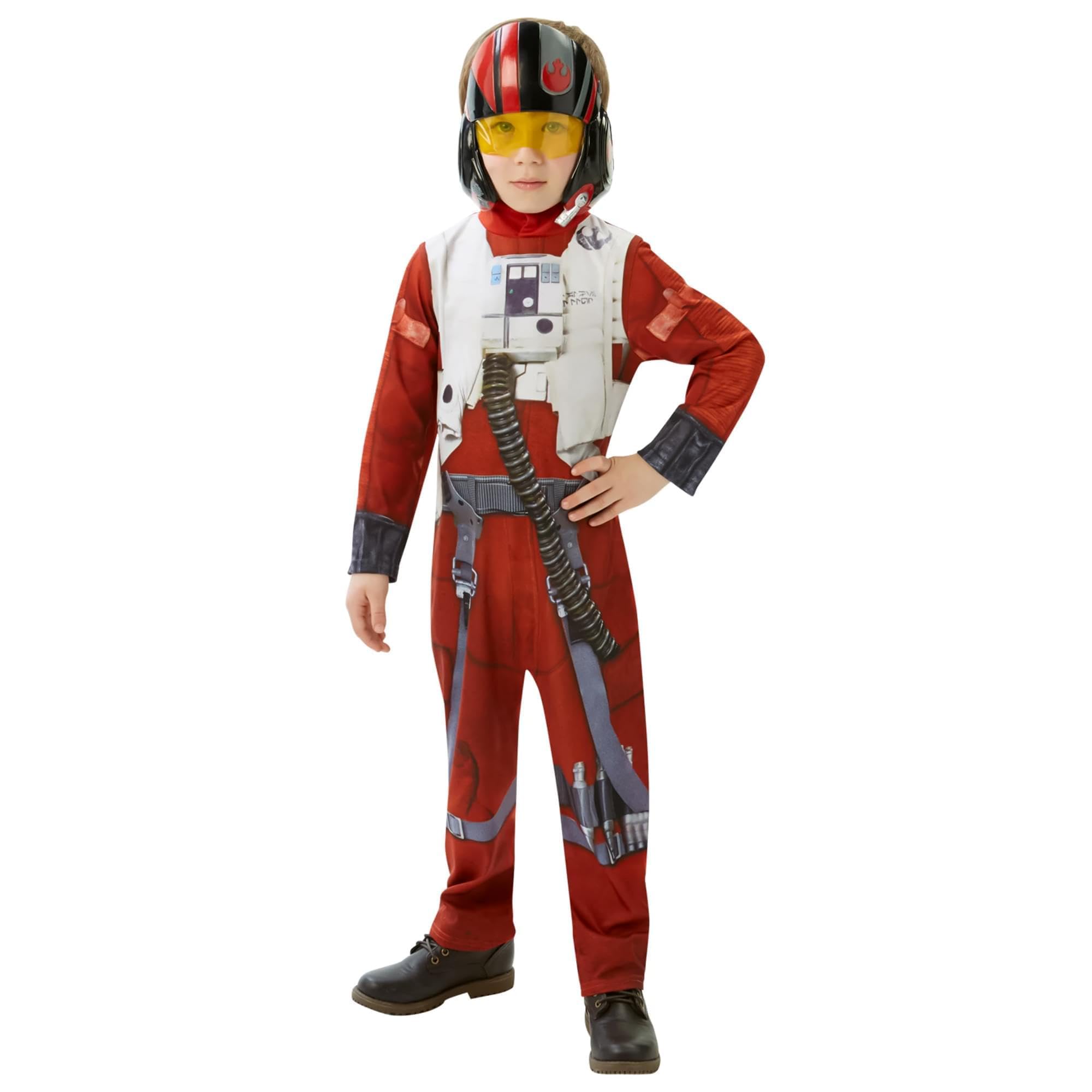 Star Wars: Poe X-Wing Fighter Deluxe Costume for Boy's, Red, 7-8 Years