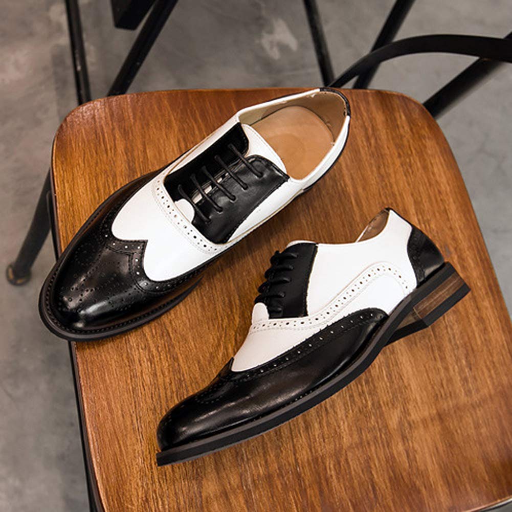 Scarpe Stringate Brouge Uomo Bicolori Ufficio Affari Casual Abito Formale Festa di Nozze Scarpe Oxfords