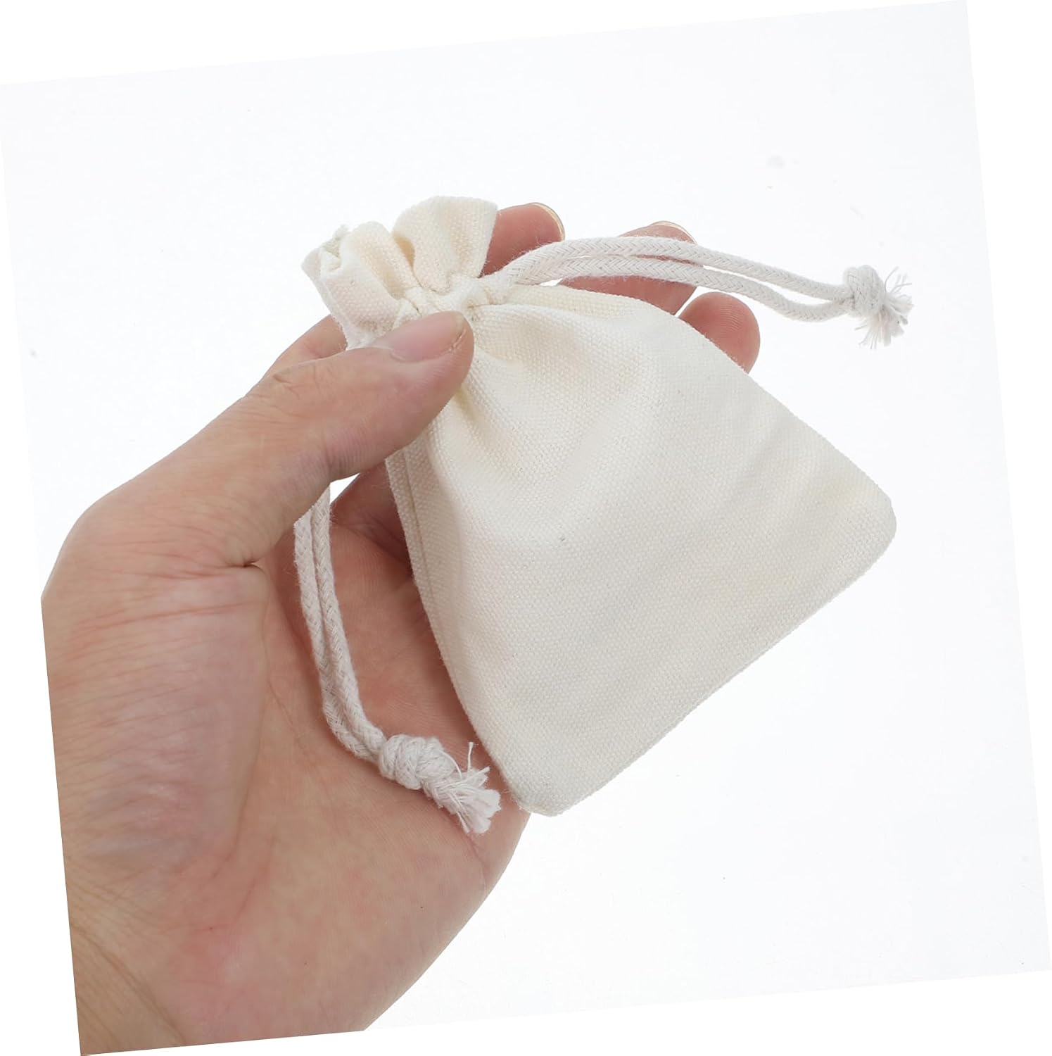 SOLUSTRE 20pcs Elegant Canvas Bag Drawstring Multipurpose Jewelry Pouch for Herbs Coins