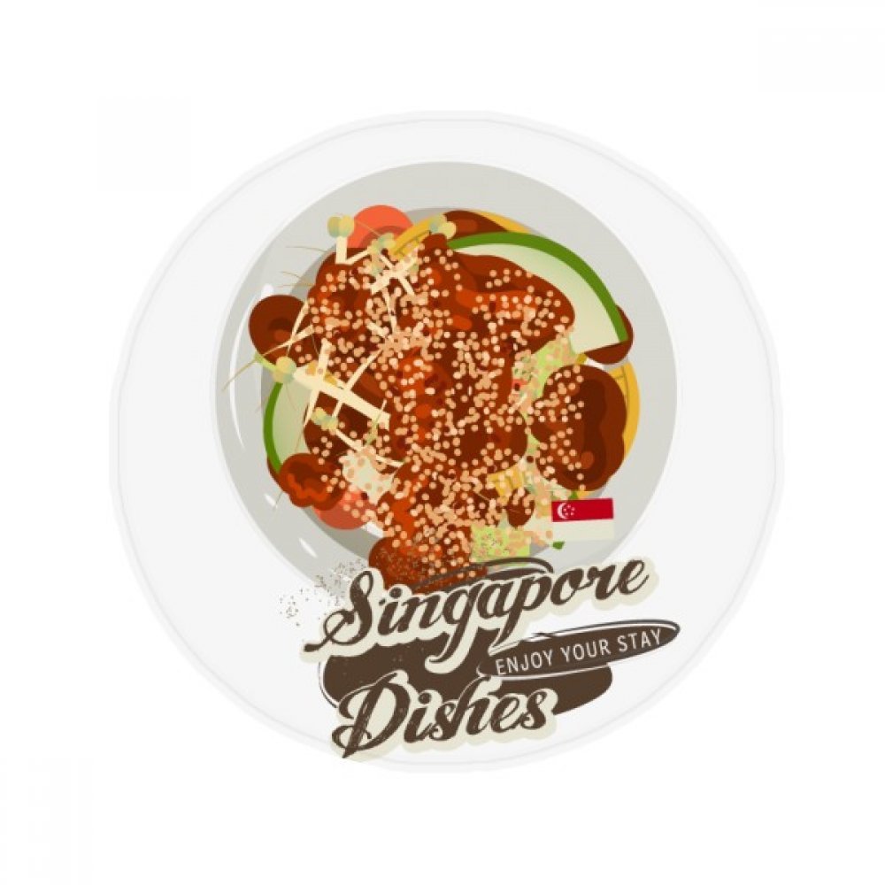 Tapis de sol singapour rojak cadeau déco original pour salon et cuisine