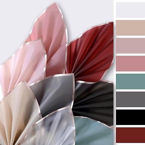 Miniatura 7 de VOWOVOSDAY 20 piezas de papel de regalo de flores blancas, papel de regalo de ramo de flores incluyendo cinta, papel de regalo floral impermeable de