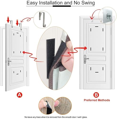 Miniatura 6 de Paquete de 2 estantes colgantes de 5 estantes para colgar sobre la puerta, bolsa de almacenamiento de montaje en pared (gris sésamo, paquete de 2)