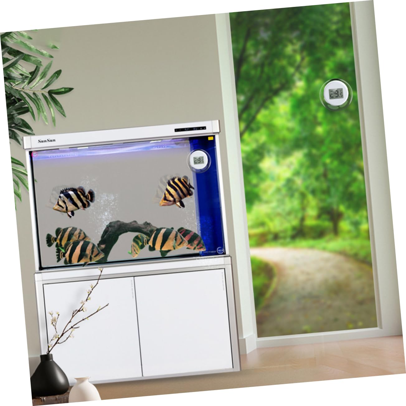 FOMIYES 3 Pcs Digital Aquarium Thermometer Sticker Thermometer for Fish Tank Submersible Large LCD Display