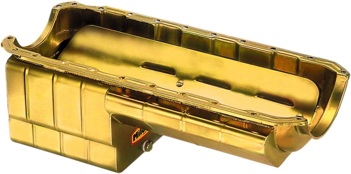 Milodon 31167 Steel, Gold Zinc Plated Strip and Serious Street Oil Pan for Big Block Chevy